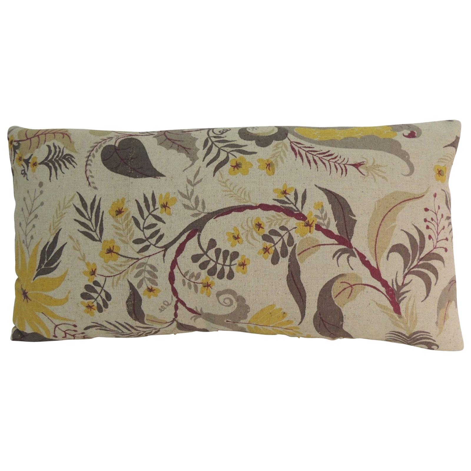 Vintage French Floral Printed Bolster Linen Decorative Bolster Pillow