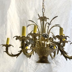 Vintage French Flower Basket Chandelier