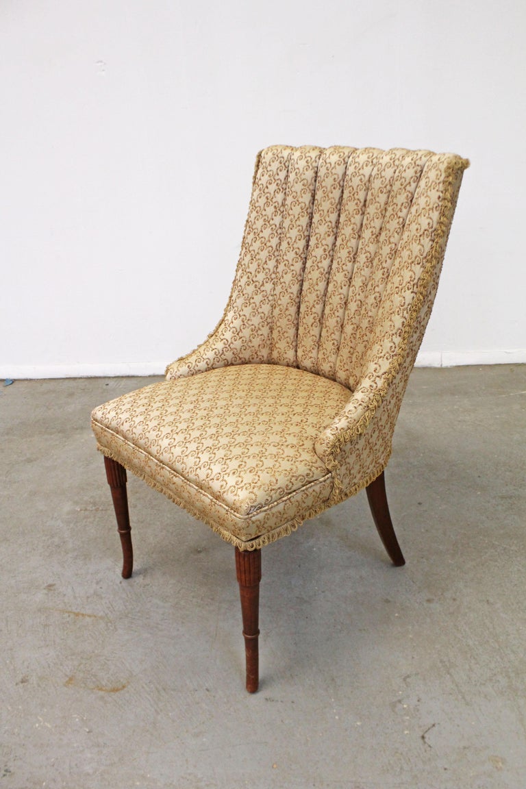 Vintage French Fluted Leg Ladies Parlor Side Chair at 1stDibs fluted