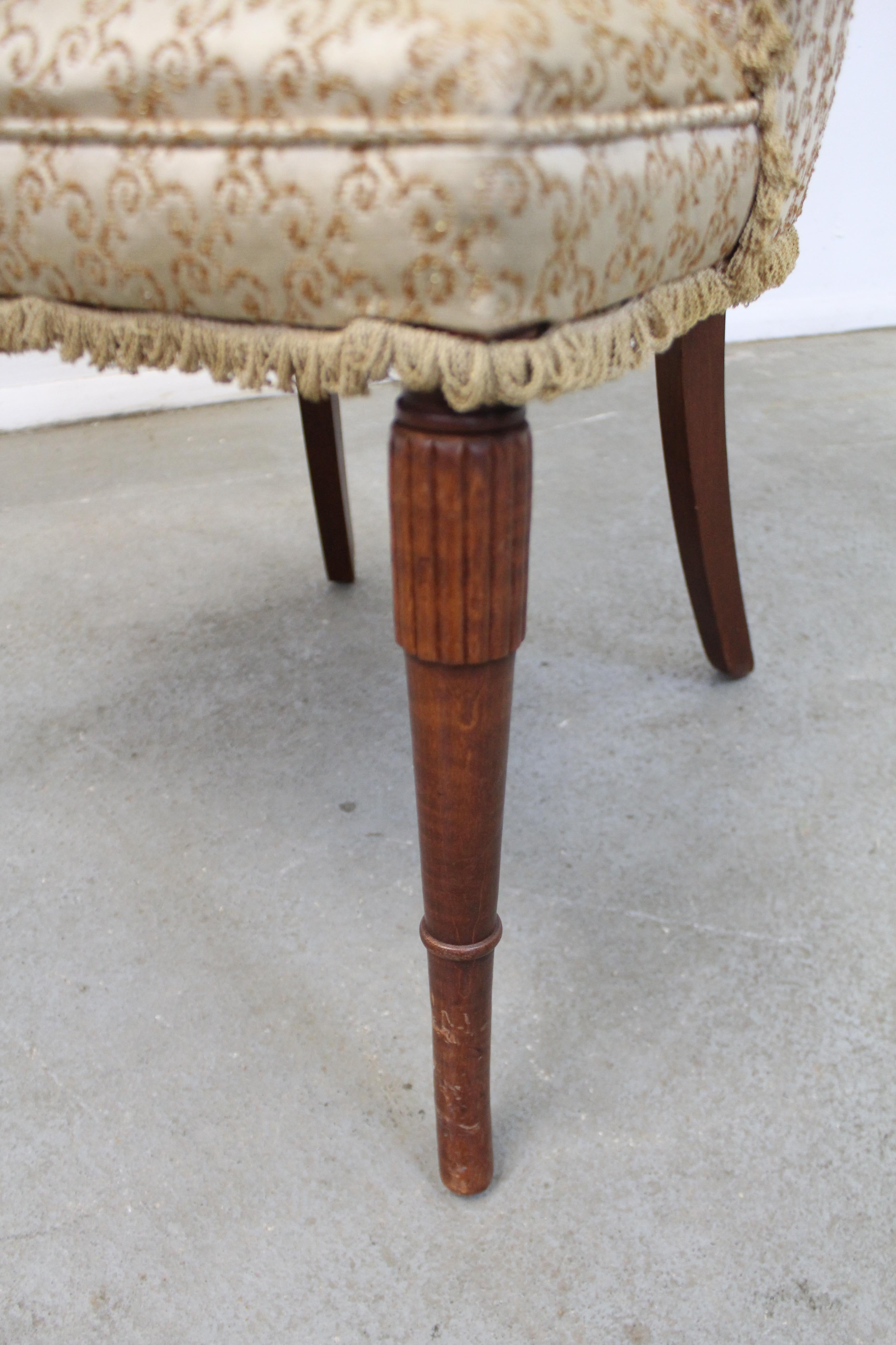 Unknown Vintage French Fluted Leg Ladies Parlor Side Chair