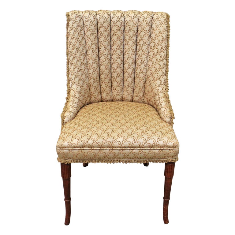 Vintage French Fluted Leg Ladies Parlor Side Chair at 1stDibs fluted