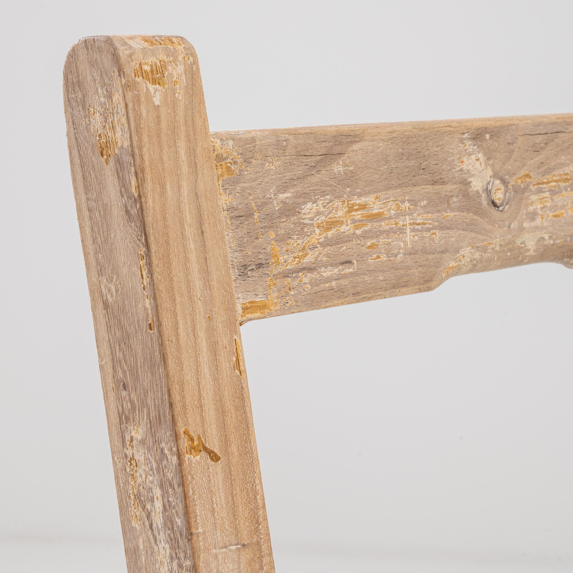 Vintage French Foldable Step Stool Chair 4