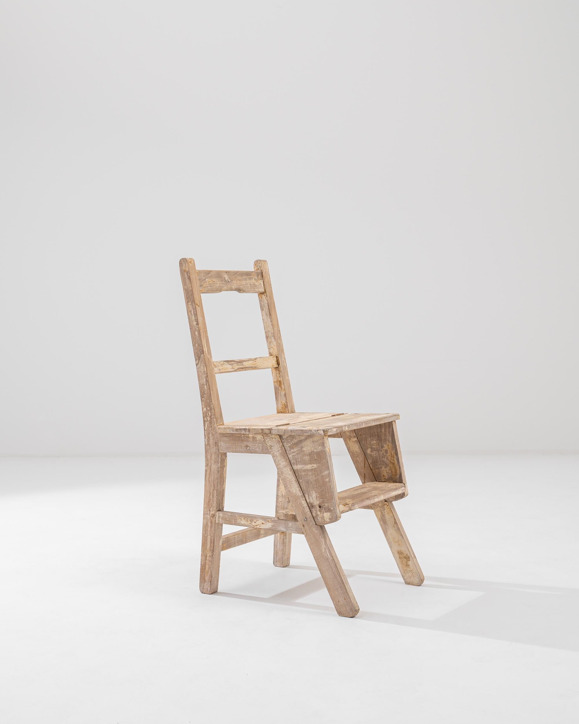 Early 20th Century Vintage French Foldable Step Stool Chair