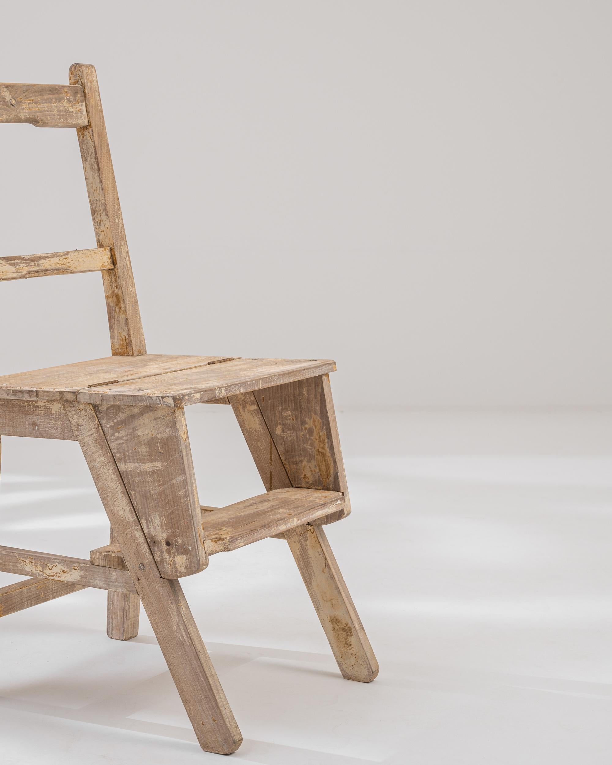 Vintage French Foldable Step Stool Chair 2