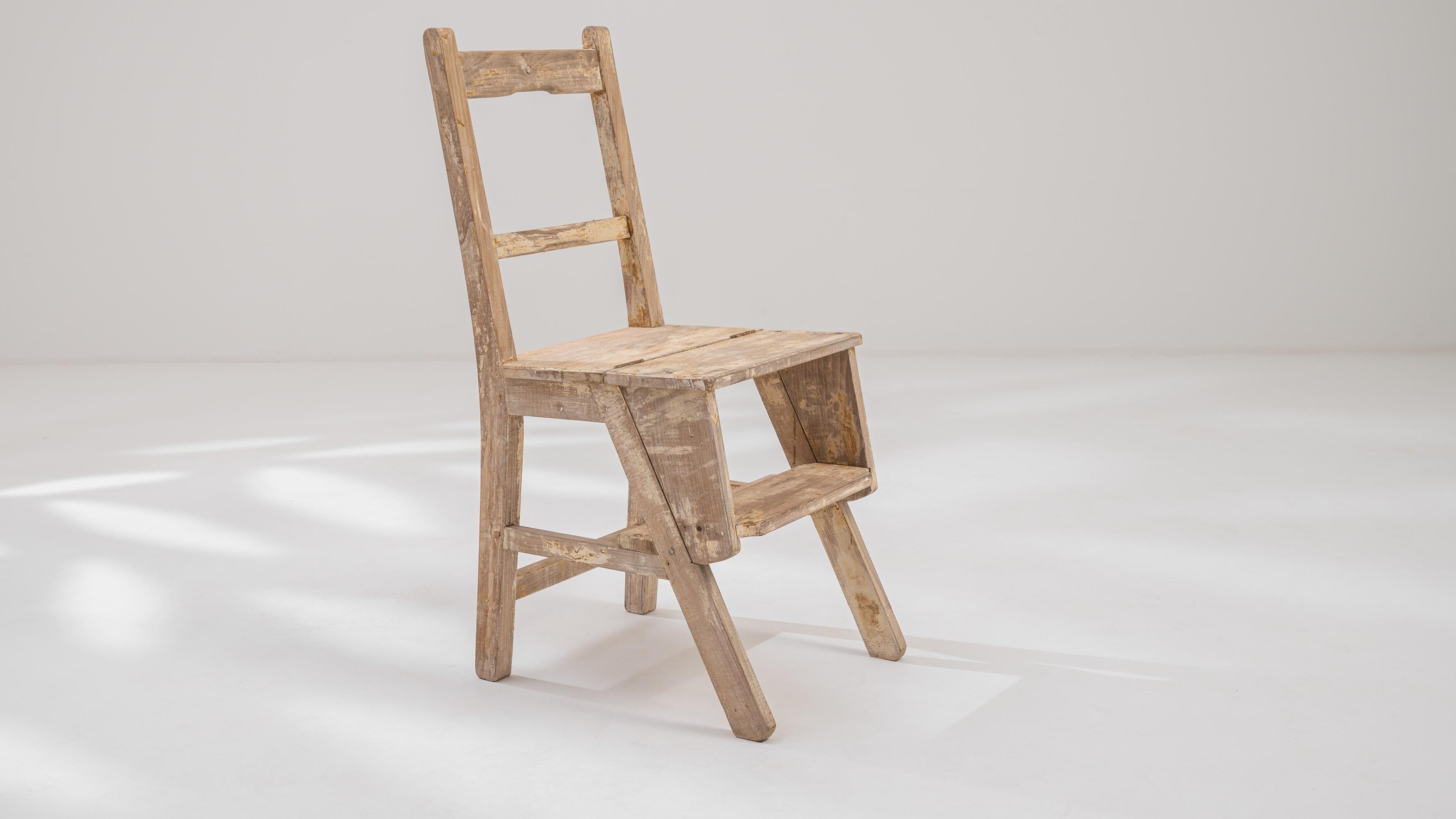 Vintage French Foldable Step Stool Chair 3