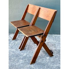 Vintage French Folding Chairs - A Pair