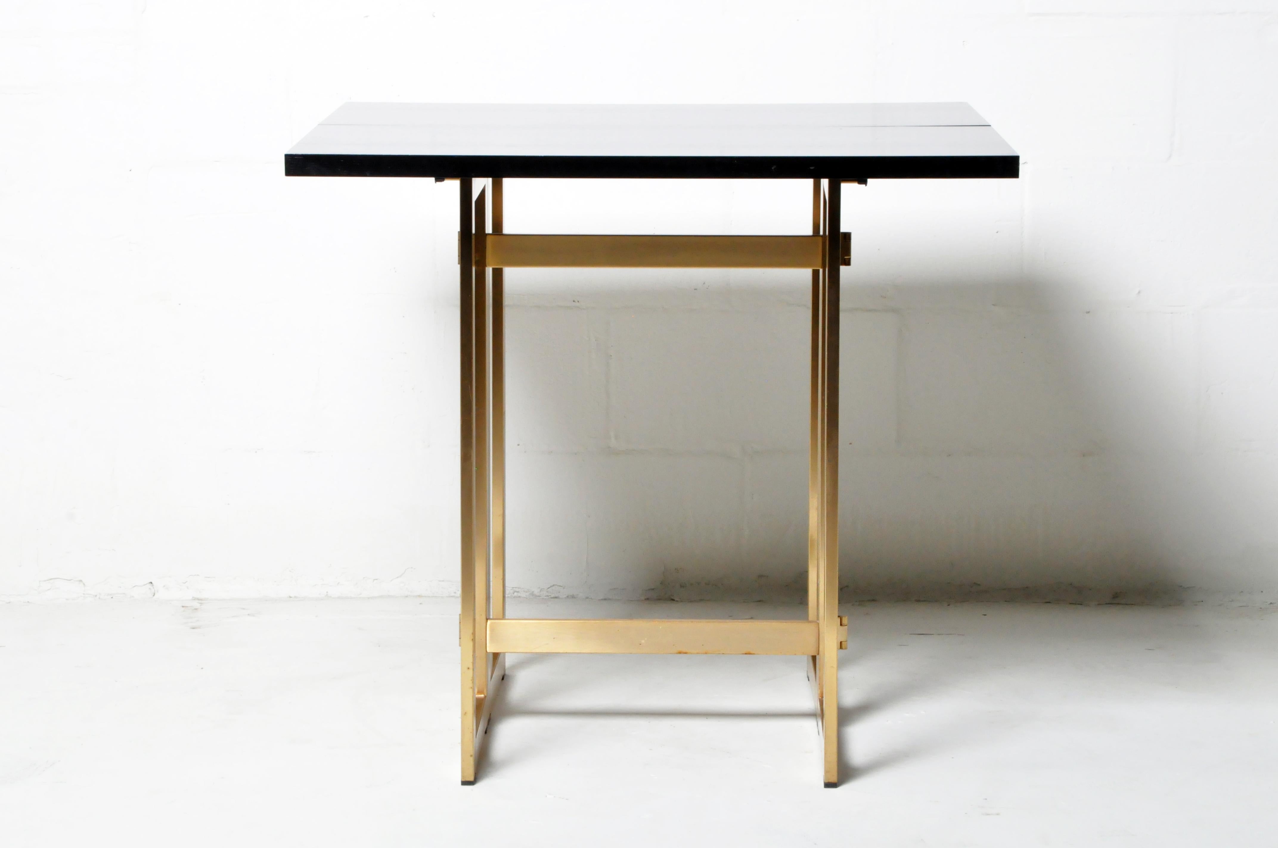 Brass Vintage French Folding Console Table 