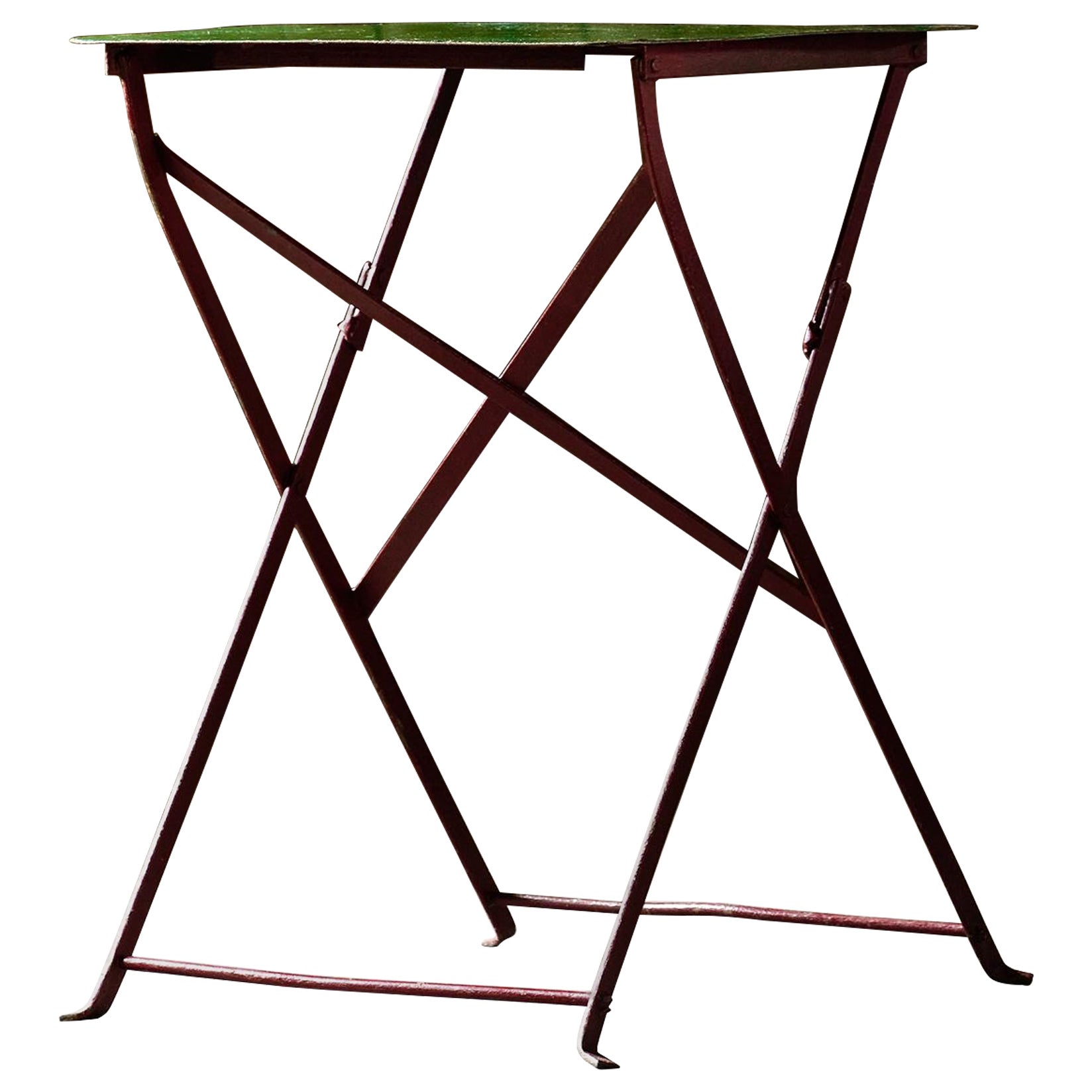 Vintage French Folding Garden Table For Sale