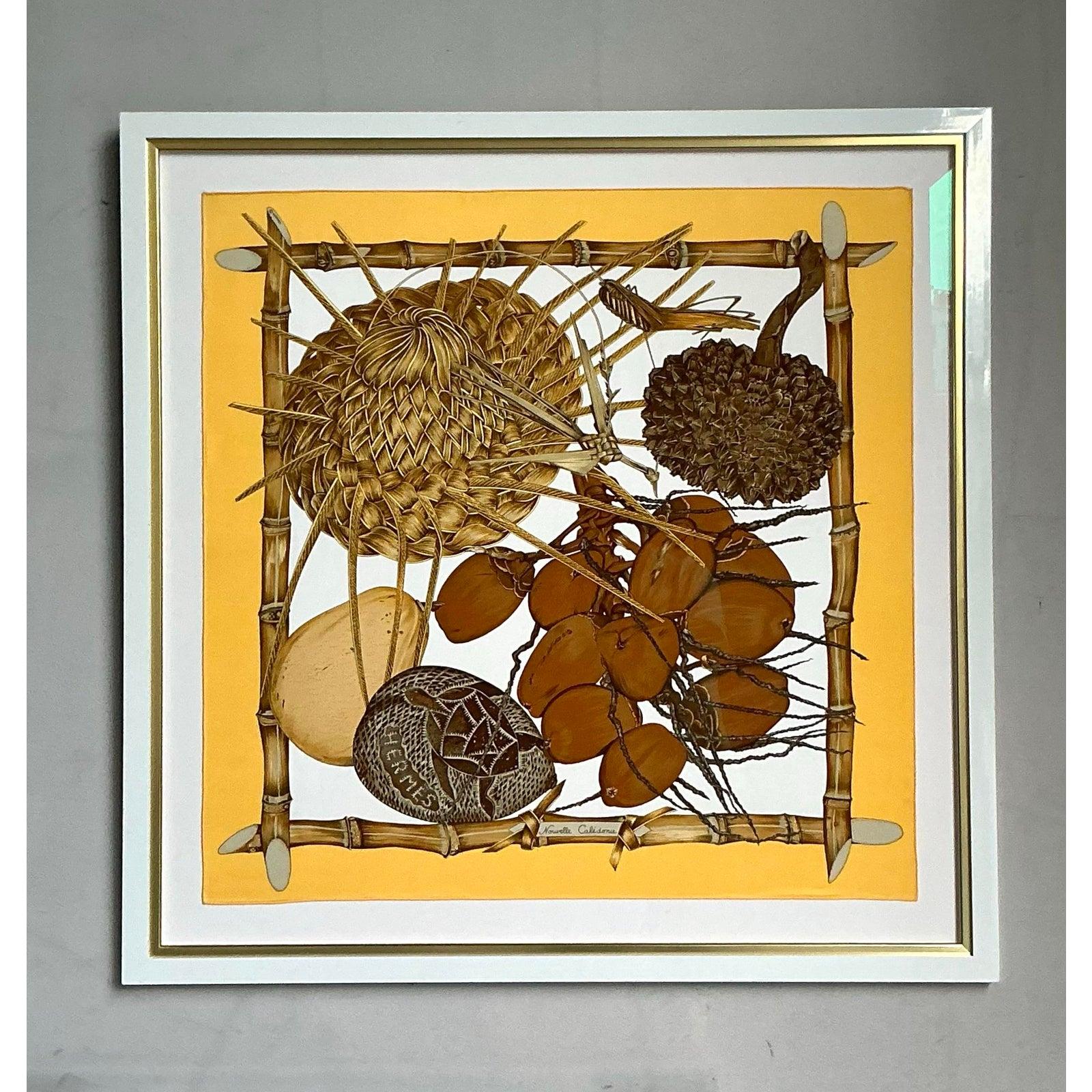 Sciarpa di seta francese d'epoca Hermes 