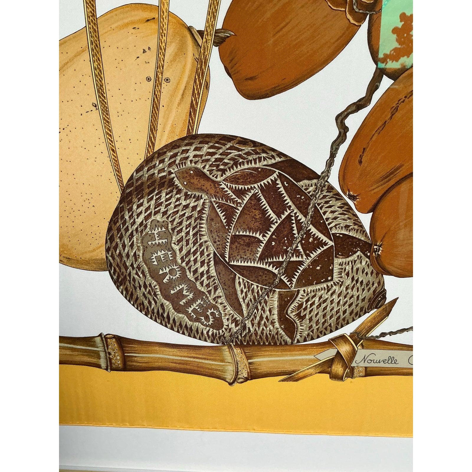 Sciarpa di seta francese d'epoca Hermes 