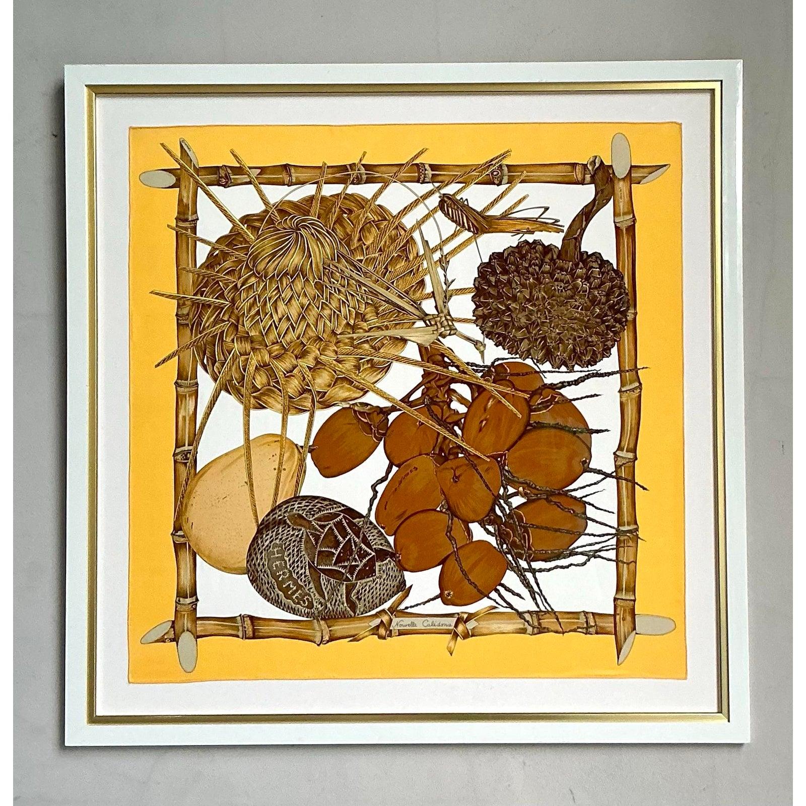 Sciarpa di seta francese d'epoca Hermes 