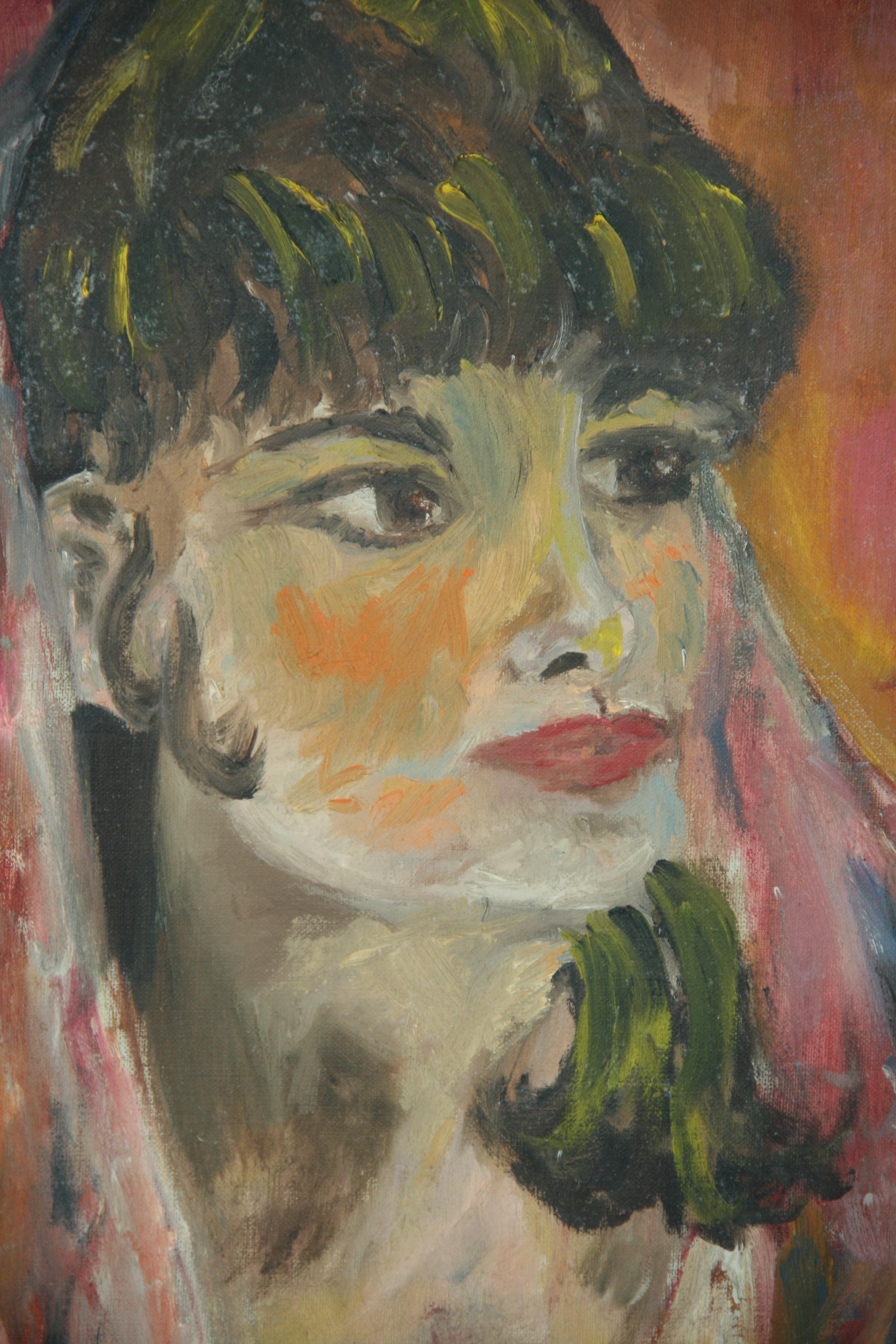 Mid-20th Century Vintage French Framed Oil Painting 