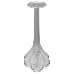 Vaso francese d'epoca in cristallo smerigliato Soliflores di Marie-Claude Lalique