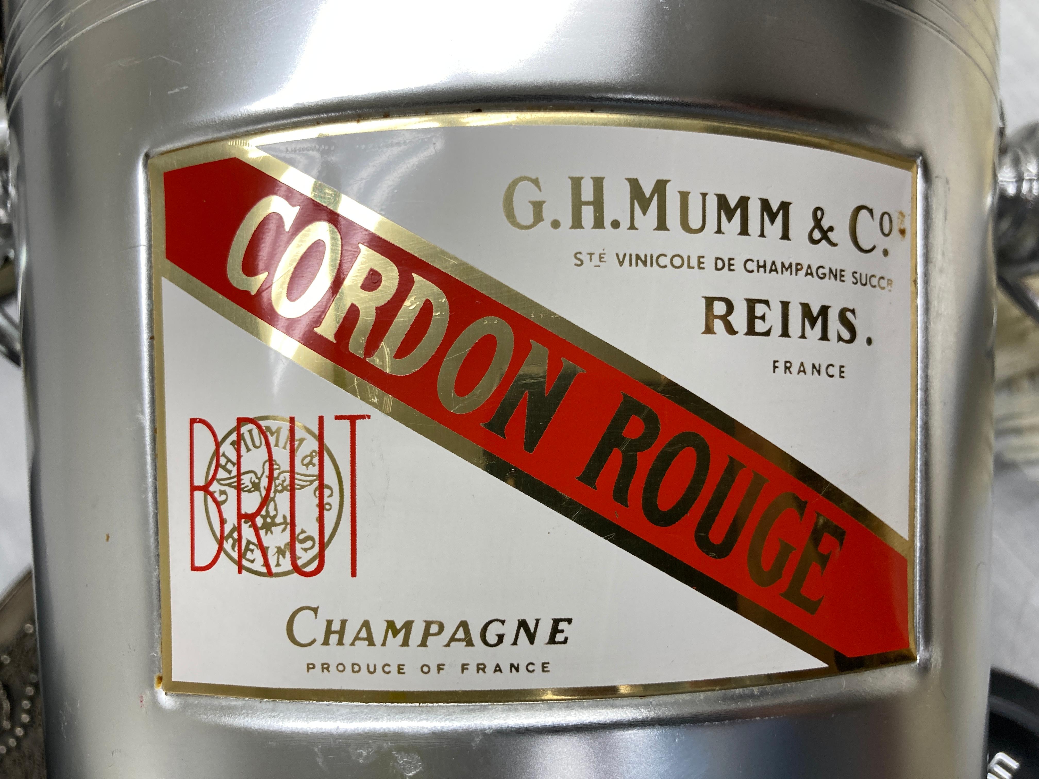 Vintage French G H Mumm Cordon Rouge Reims Champagne Ice Bucket Cooler For Sale 3