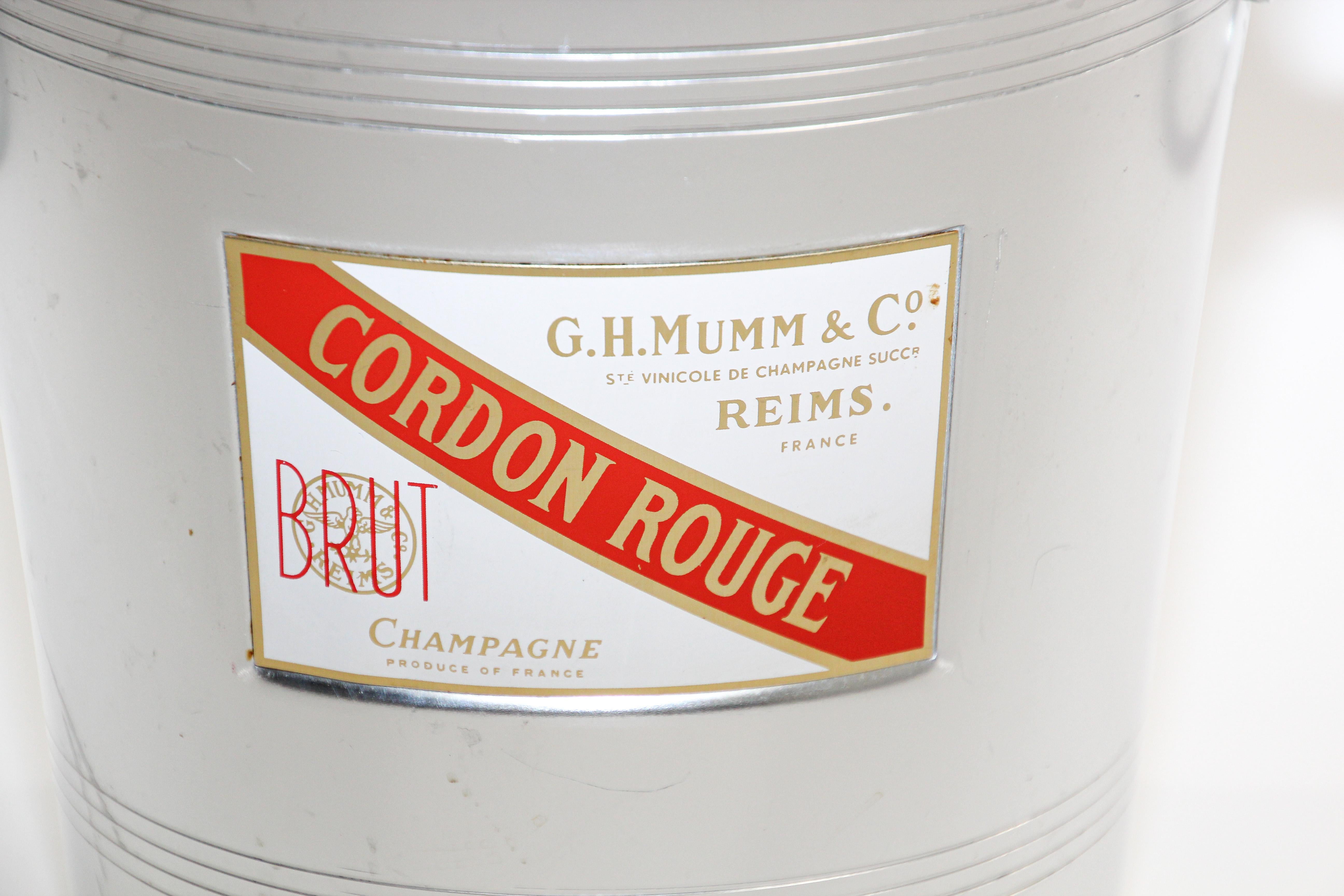 Art déco Seau à glace à champagne et champagne vintage en cordon rouge Mumm de Reims de G H en vente