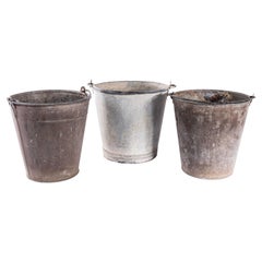 Vintage French Galvanised Buckets