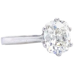 Vintage Französisch GIA 1::51 Karat Antike Cushion Cut Diamant Verlobungsring