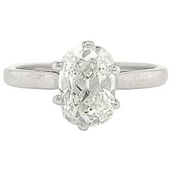 Vintage Französisch GIA 1::54 Karat Antike Kissenschliff Diamant Gold Verlobungsring