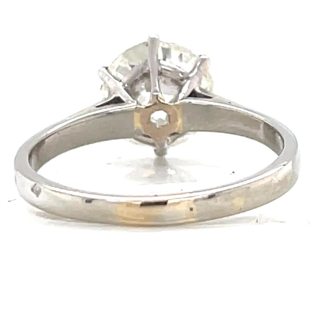 Women's or Men's Vintage French GIA 3.17 Carat Old European Cut Diamond Platinum Engagement Ring