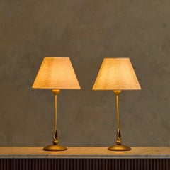Lampada da tavolo vintage francese in ottone fuso dorato di Fondica - 2 disponibili