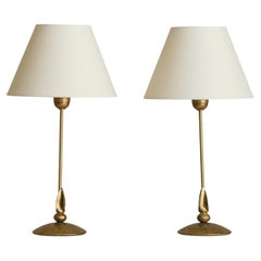 Lampada da tavolo vintage francese in ottone fuso dorato di Fondica - 2 disponibili
