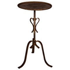 Vintage French Gilded Iron Martini Table