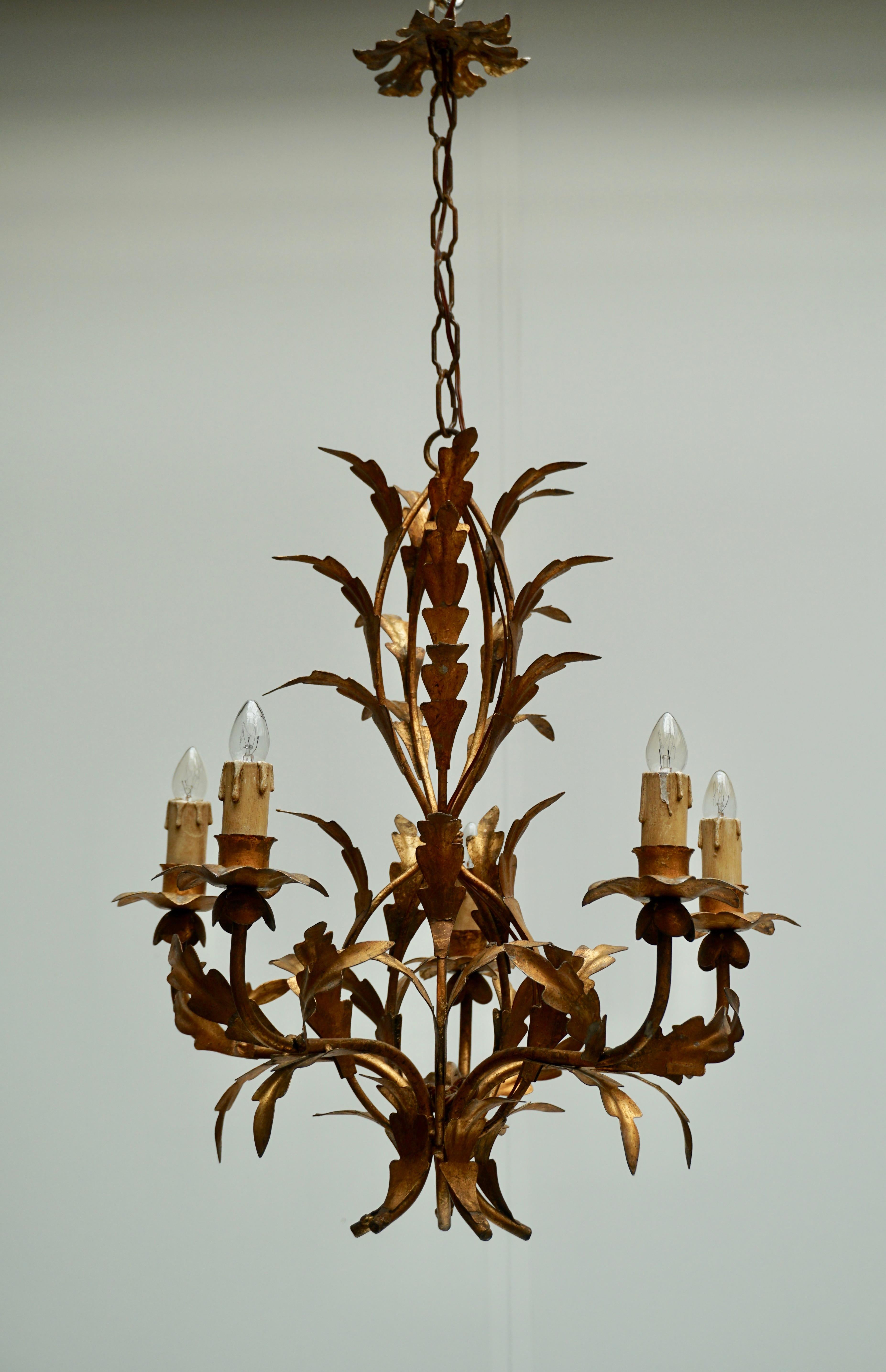 antique tole chandelier
