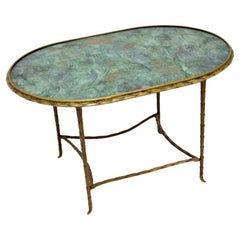 Tavolino francese d'epoca in bronzo dorato della Maison Bagues
