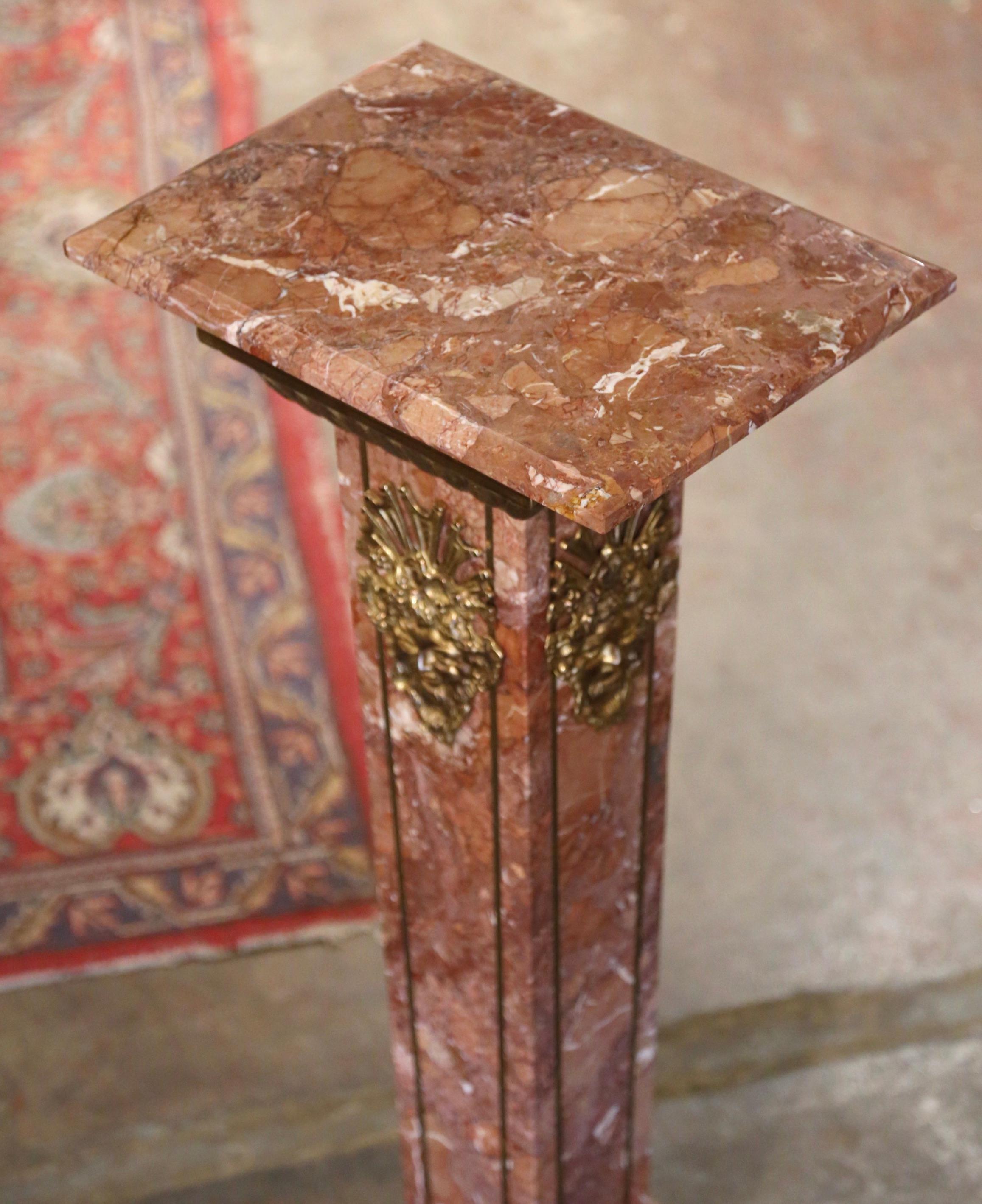 Vintage French Gilt Bronze-Mounted Carved Marble 