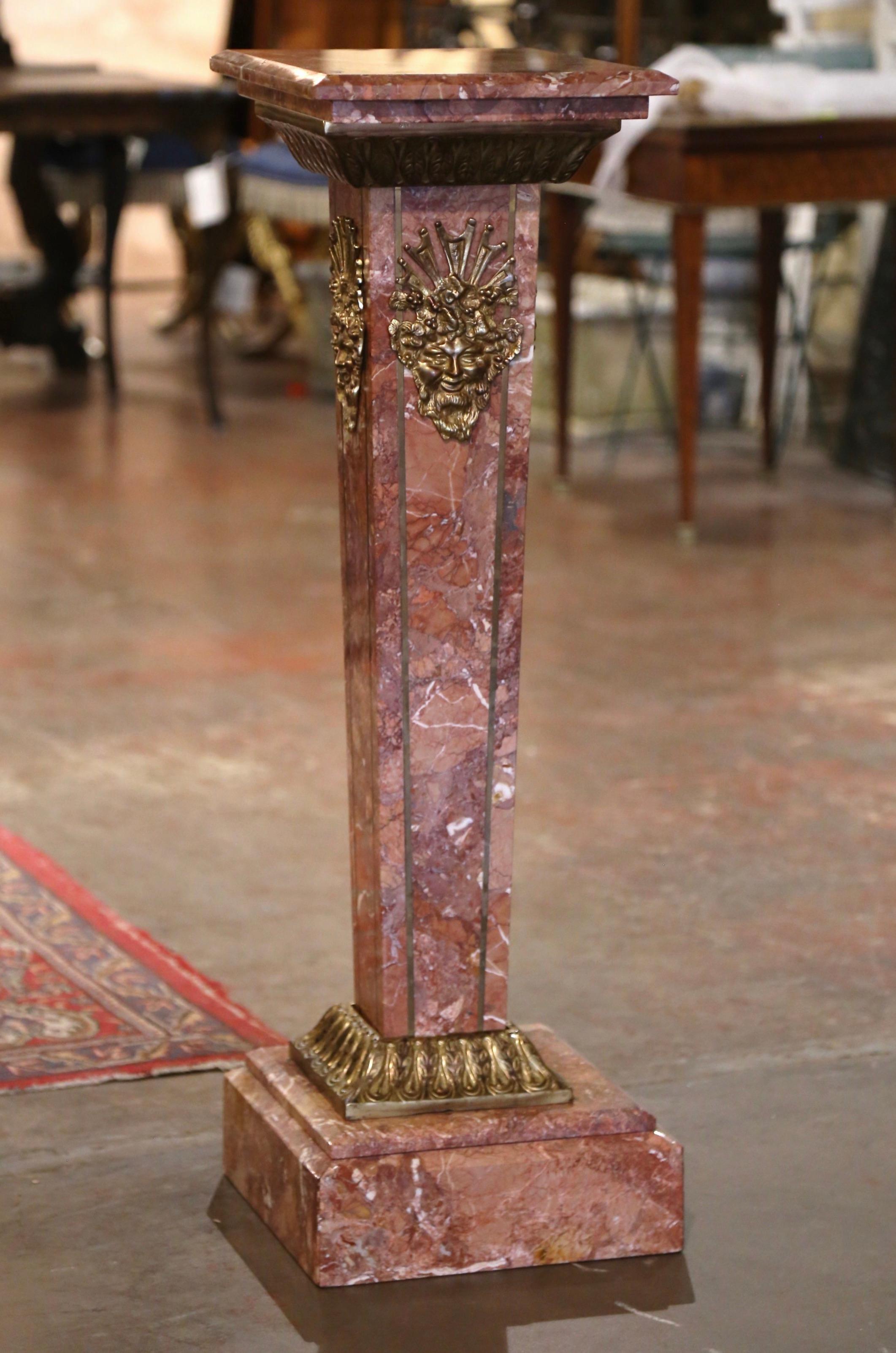 Vintage French Gilt Bronze-Mounted Carved Marble 