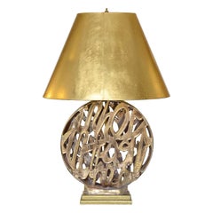 Vintage French Gilt Ceramic Hollywood Regency Style Lamp