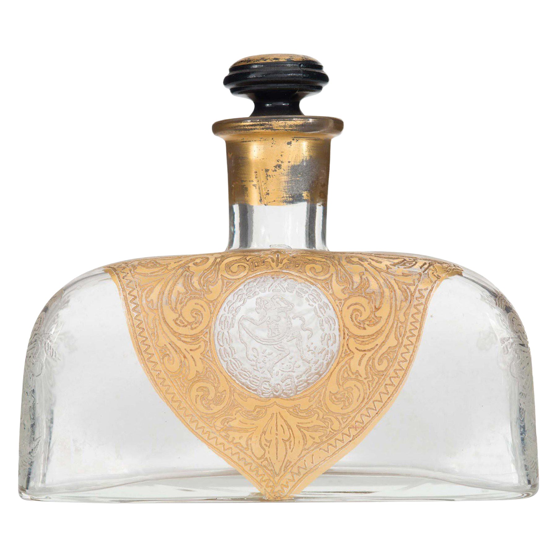 Vintage French Gilt Glass Perfume Bottle
