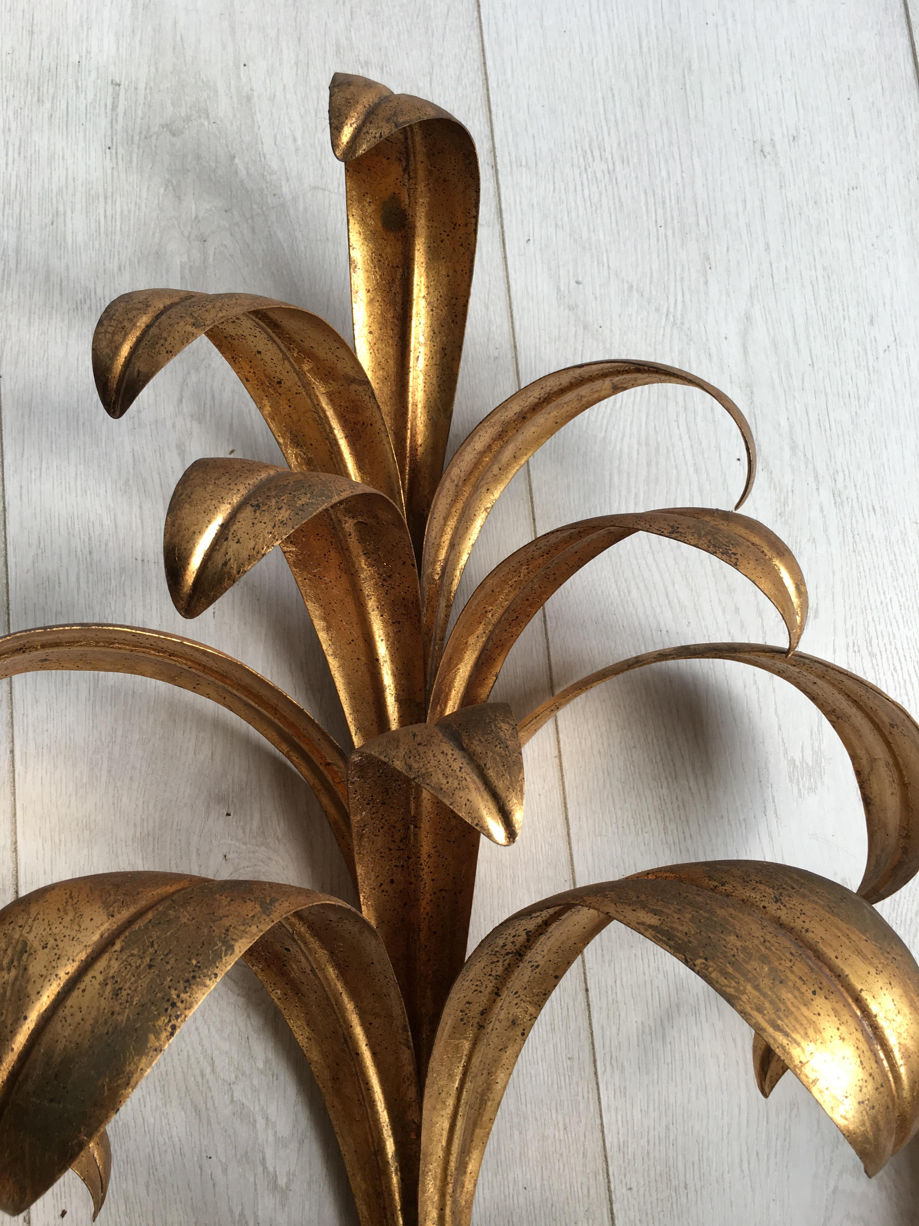 Vintage French Gilt Metal Wall Sconce or Light For Sale 2