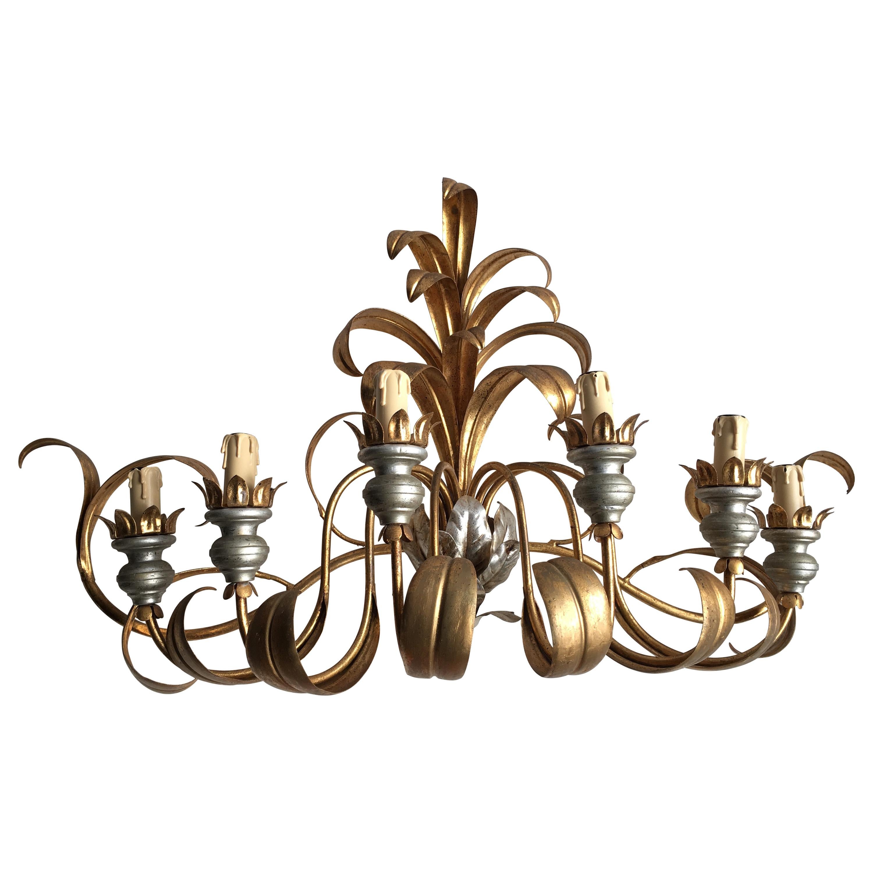 Vintage French Gilt Metal Wall Sconce or Light For Sale