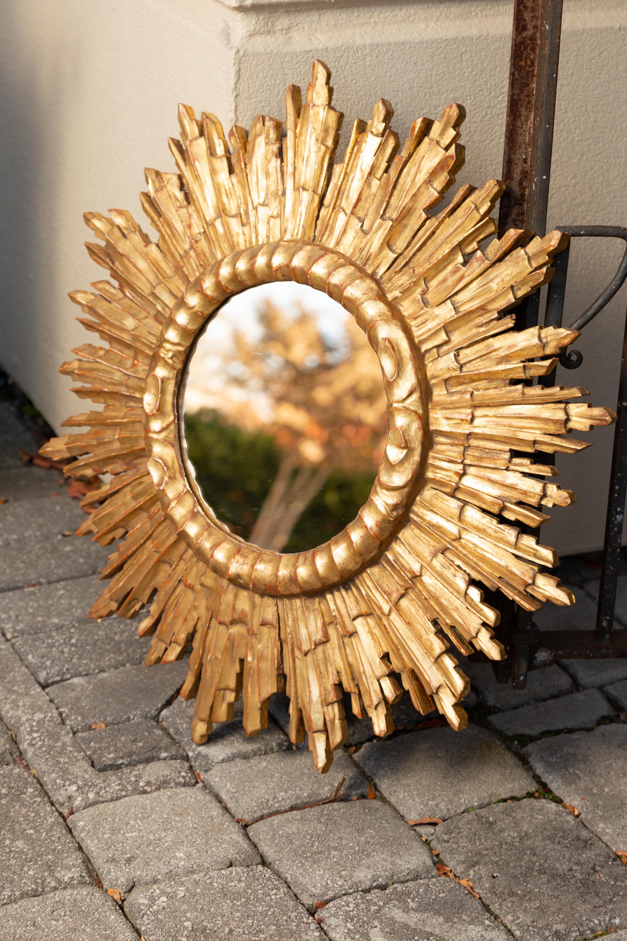 antique french sunburst mirror