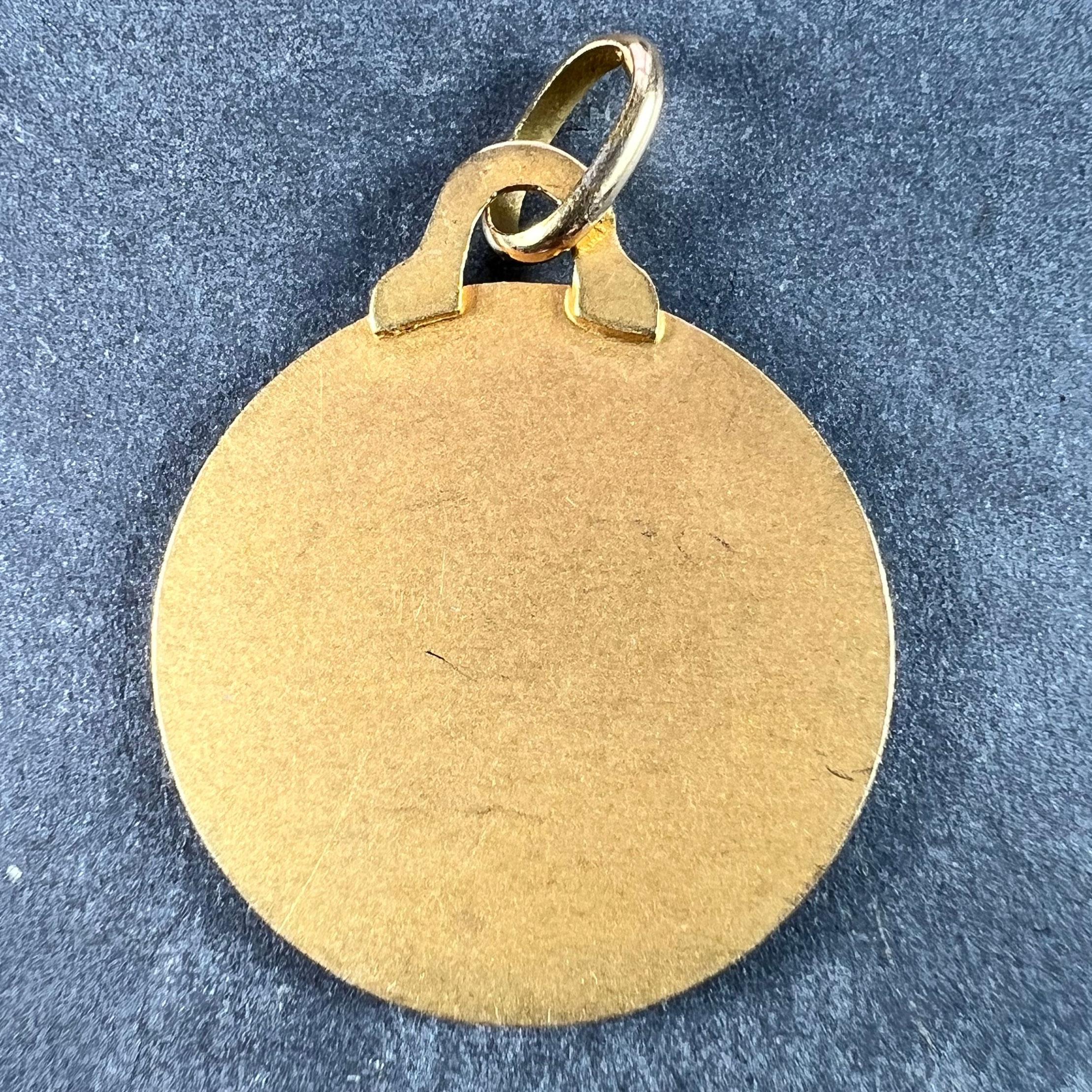 Pendentif breloque St Christopher français Girard en or jaune 18 carats Bon état - En vente à London, GB