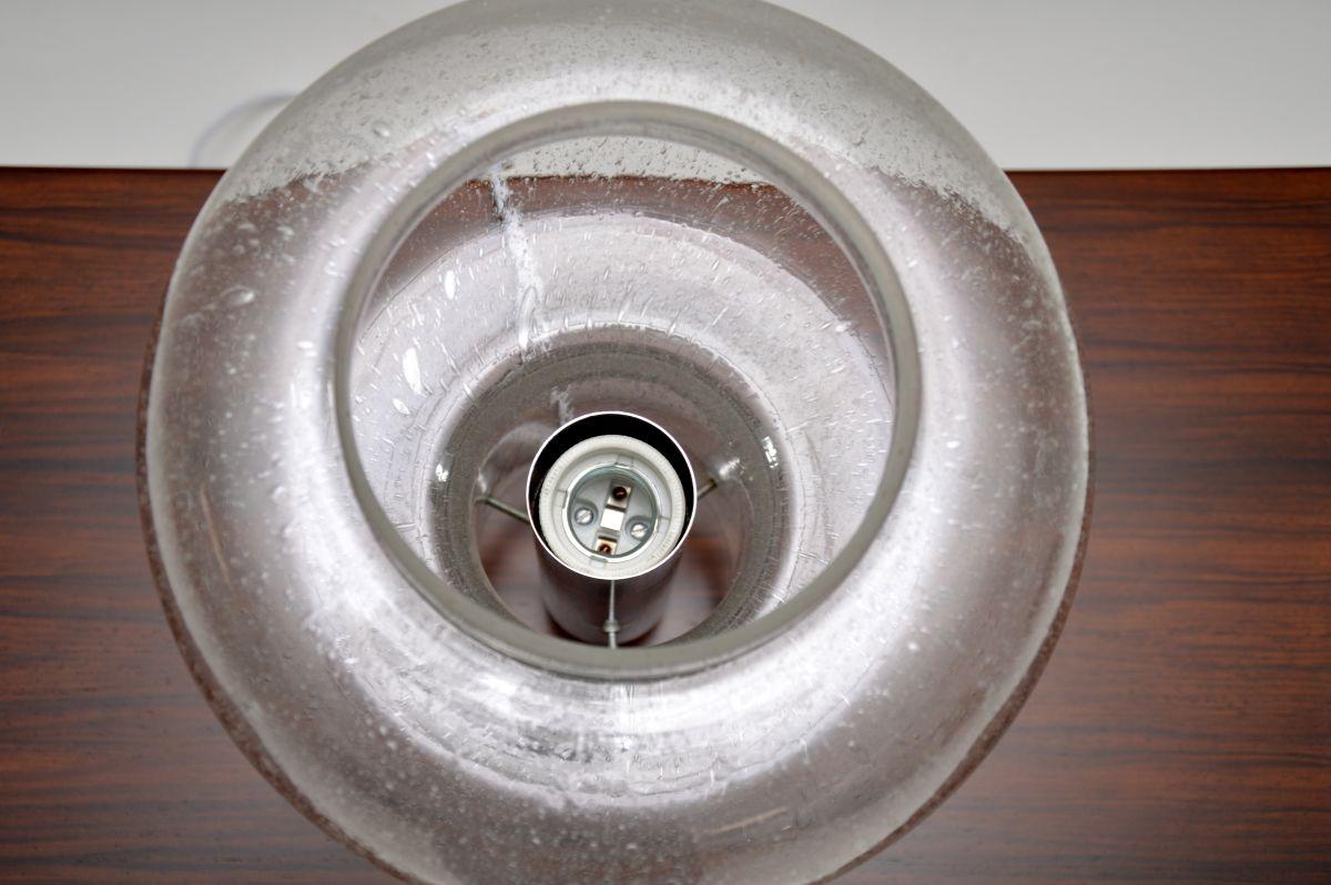 Lámpara de mesa francesa vintage de cristal y cromo en Bueno estado para la venta en London, GB