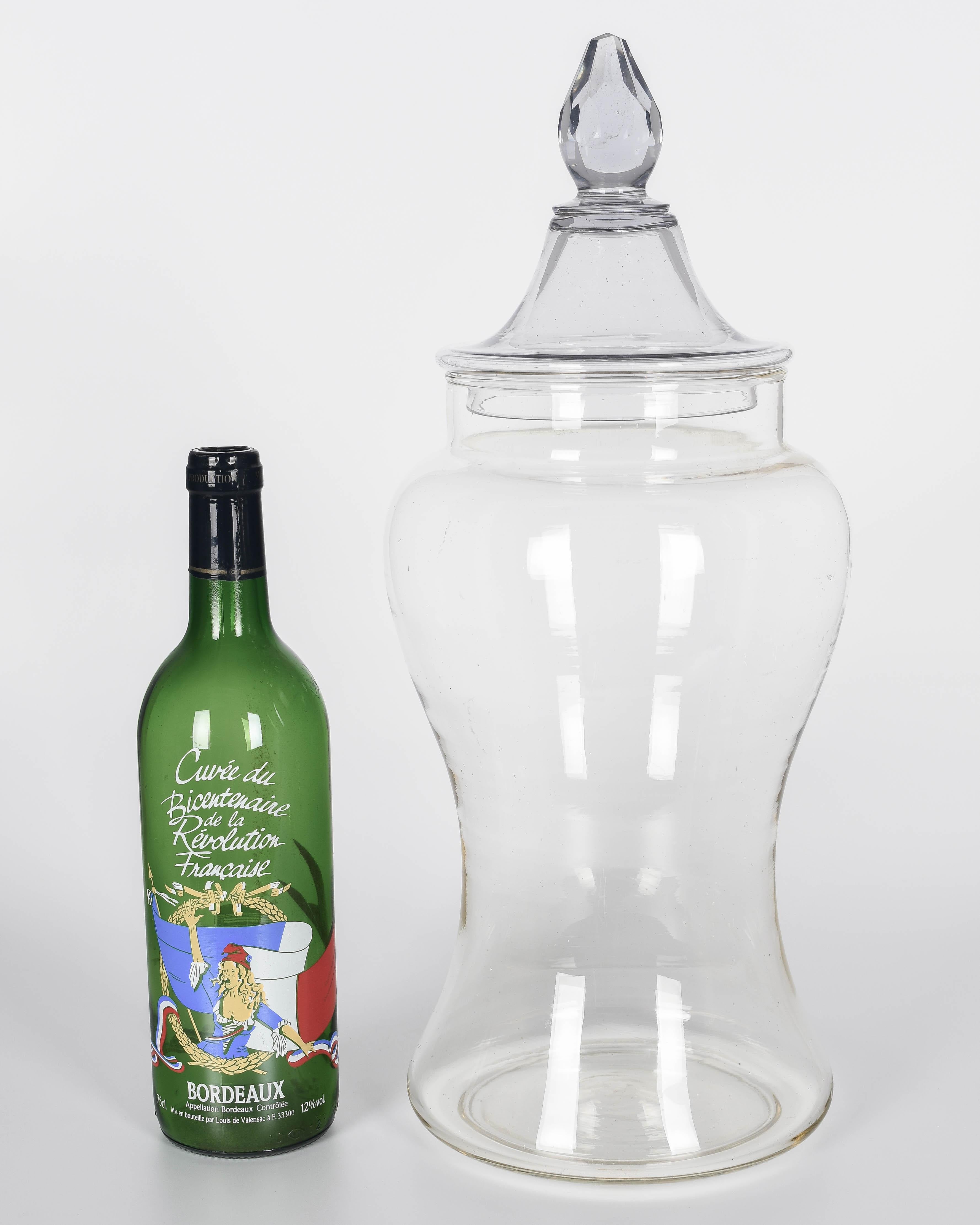 Mid-Century Modern Vintage French Glass Apothecary Jar For Sale