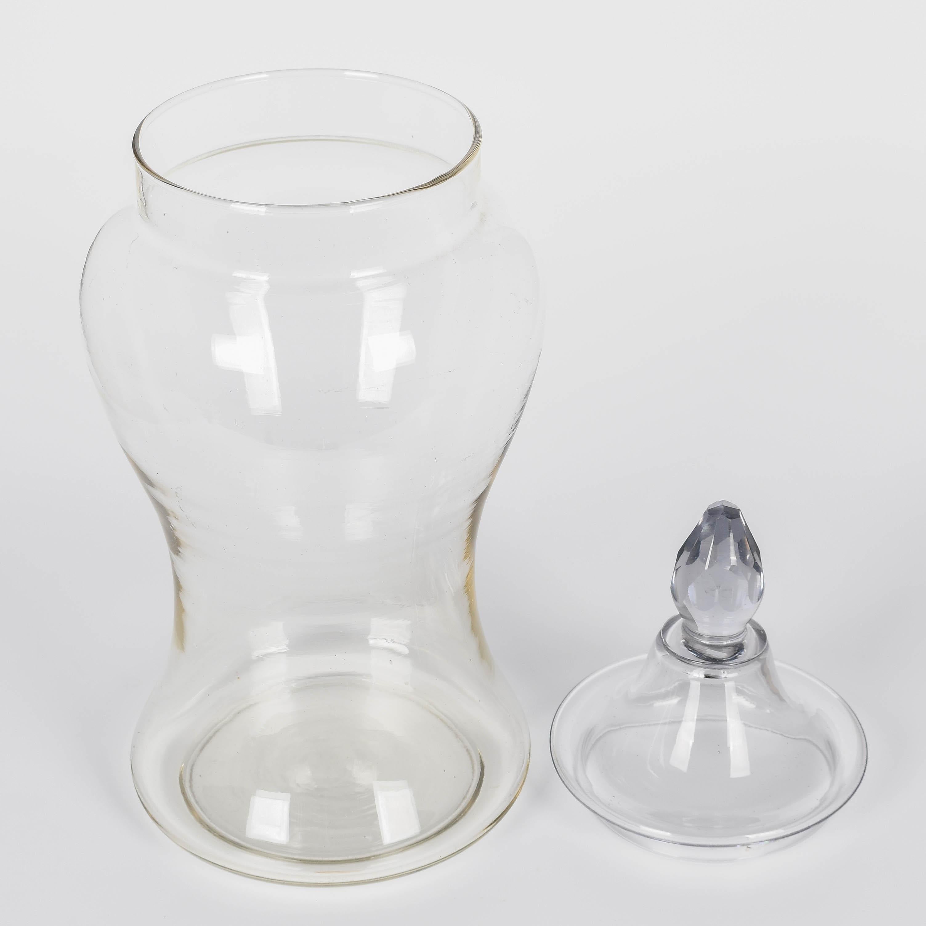 Vintage French Glass Apothecary Jar In Good Condition For Sale In Winter Park, FL