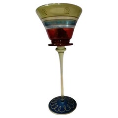 Vintage French Glass Candle Holder Tea Light