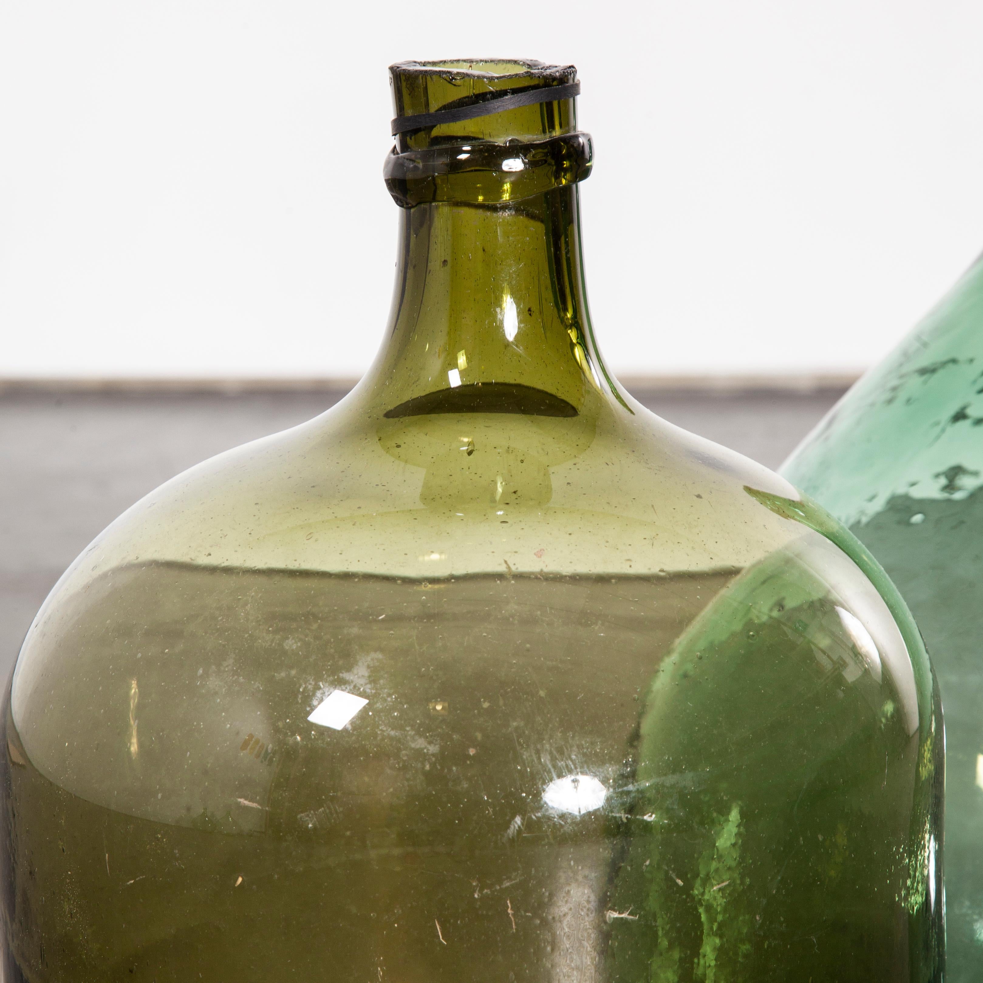 Vintage French Glass Demijohn, Pair of Demijohn 'Model 957.11' In Good Condition In Hook, Hampshire