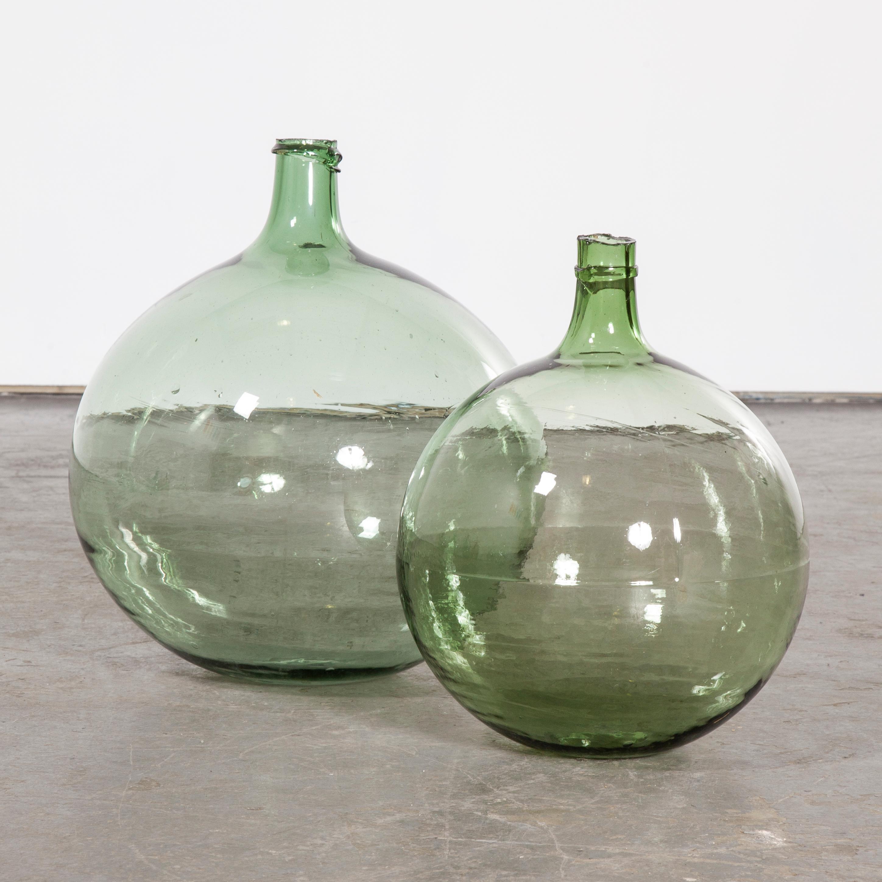 Vintage French Glass Demijohn, Pair of Demijohn 'Model 957.9' In Good Condition In Hook, Hampshire