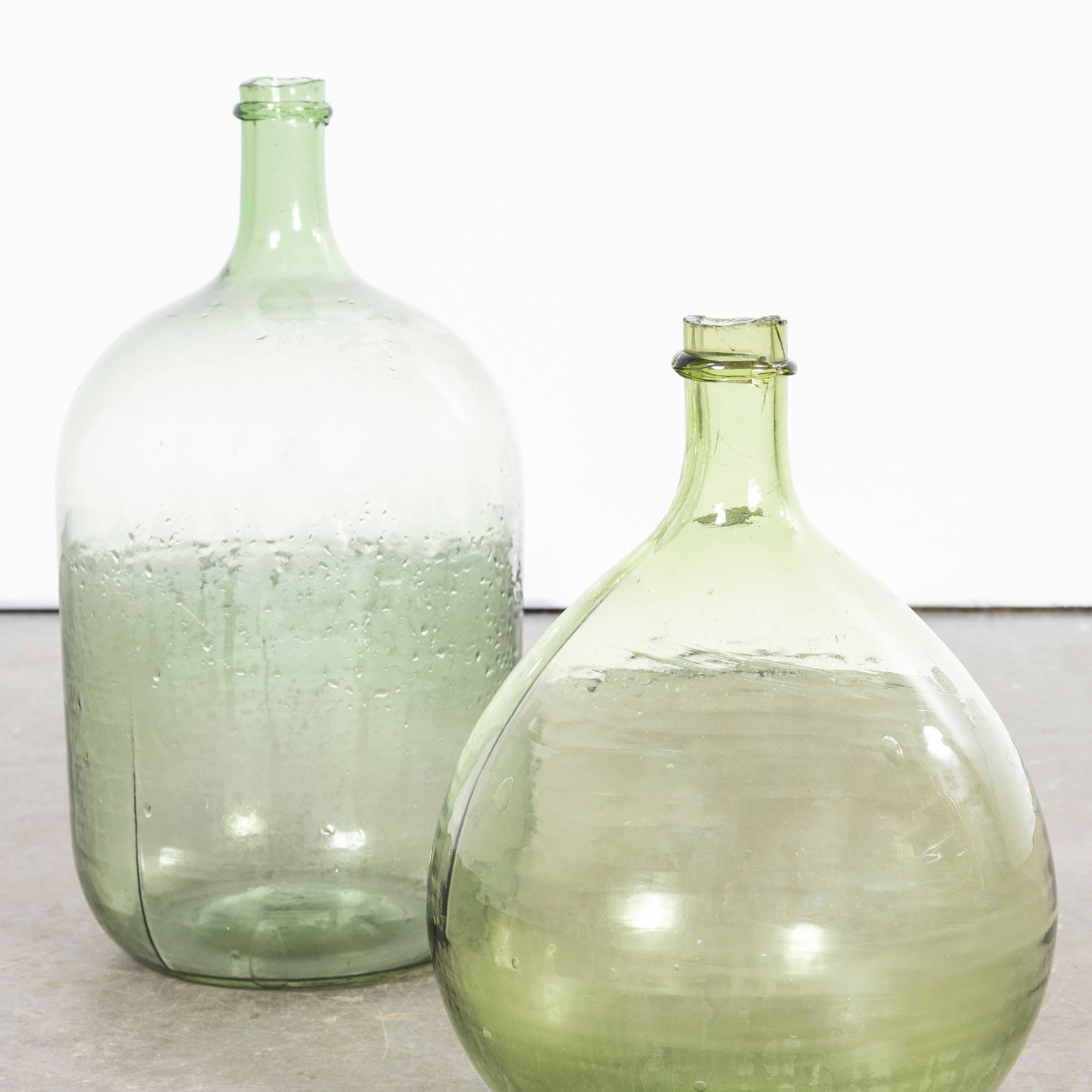 Vintage French Glass Demijohns - Pair (957.20) For Sale 1