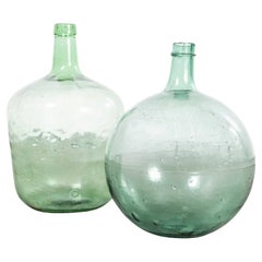Vintage Französisch Glas Demijohns - Paar (957.23)
