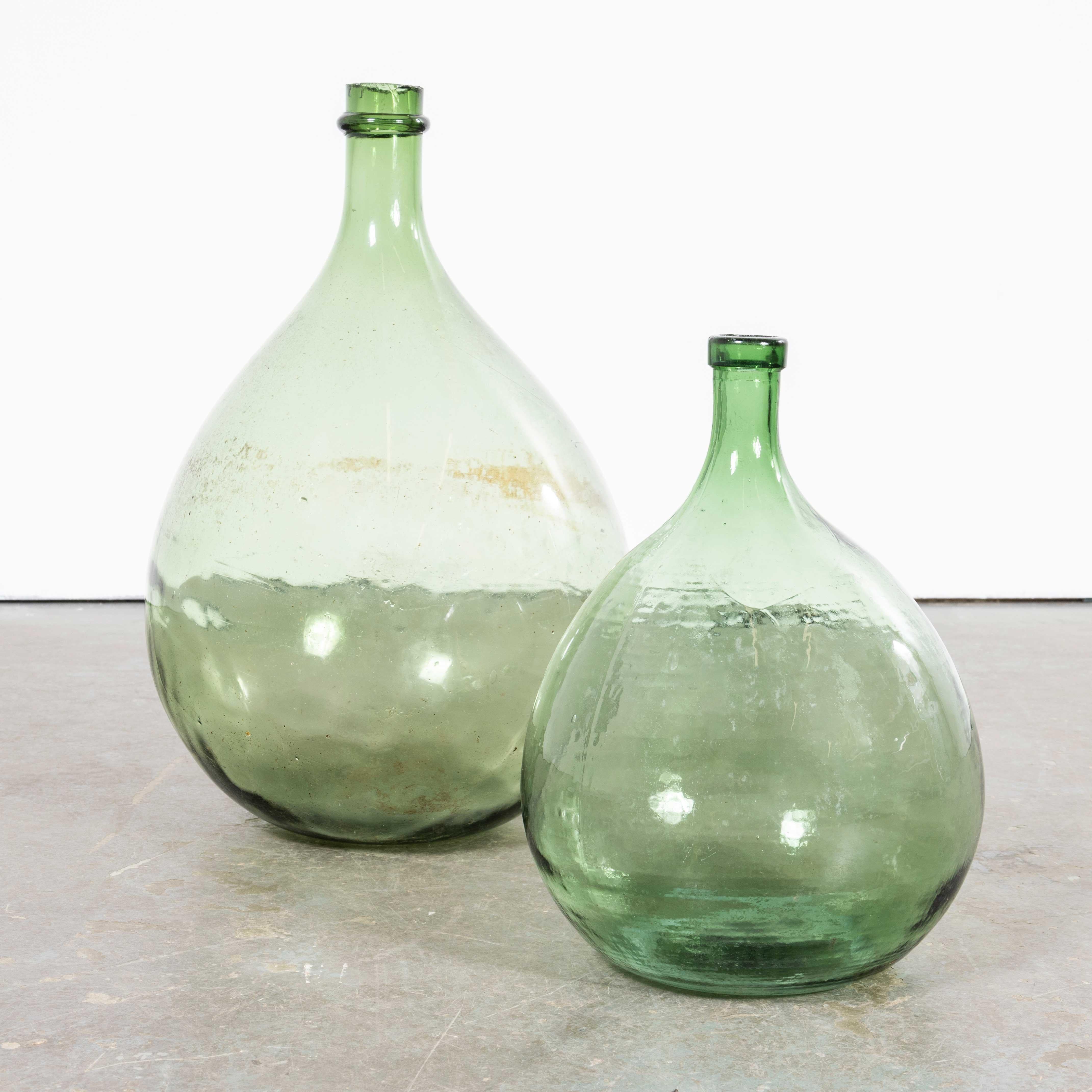 Vintage French Glass Demijohns - Pair (957.25) For Sale 1