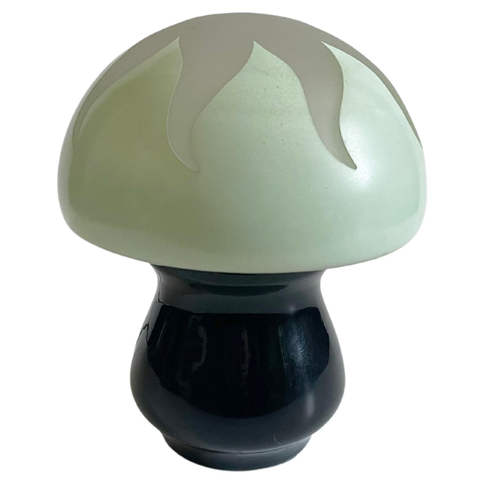 Vintage French Glass Mushroom Lamp For Sale