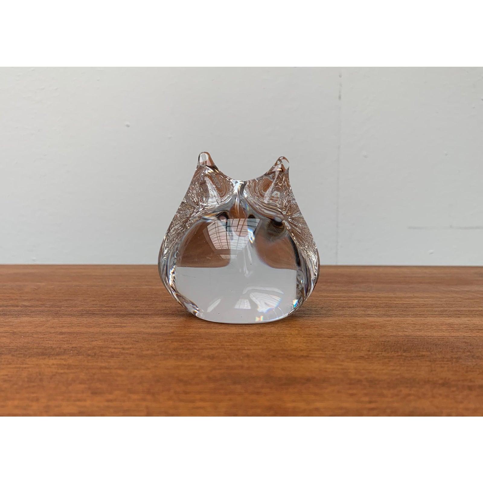Scultura di gufo in vetro francese vintage di Daum, anni '70 in vendita 4