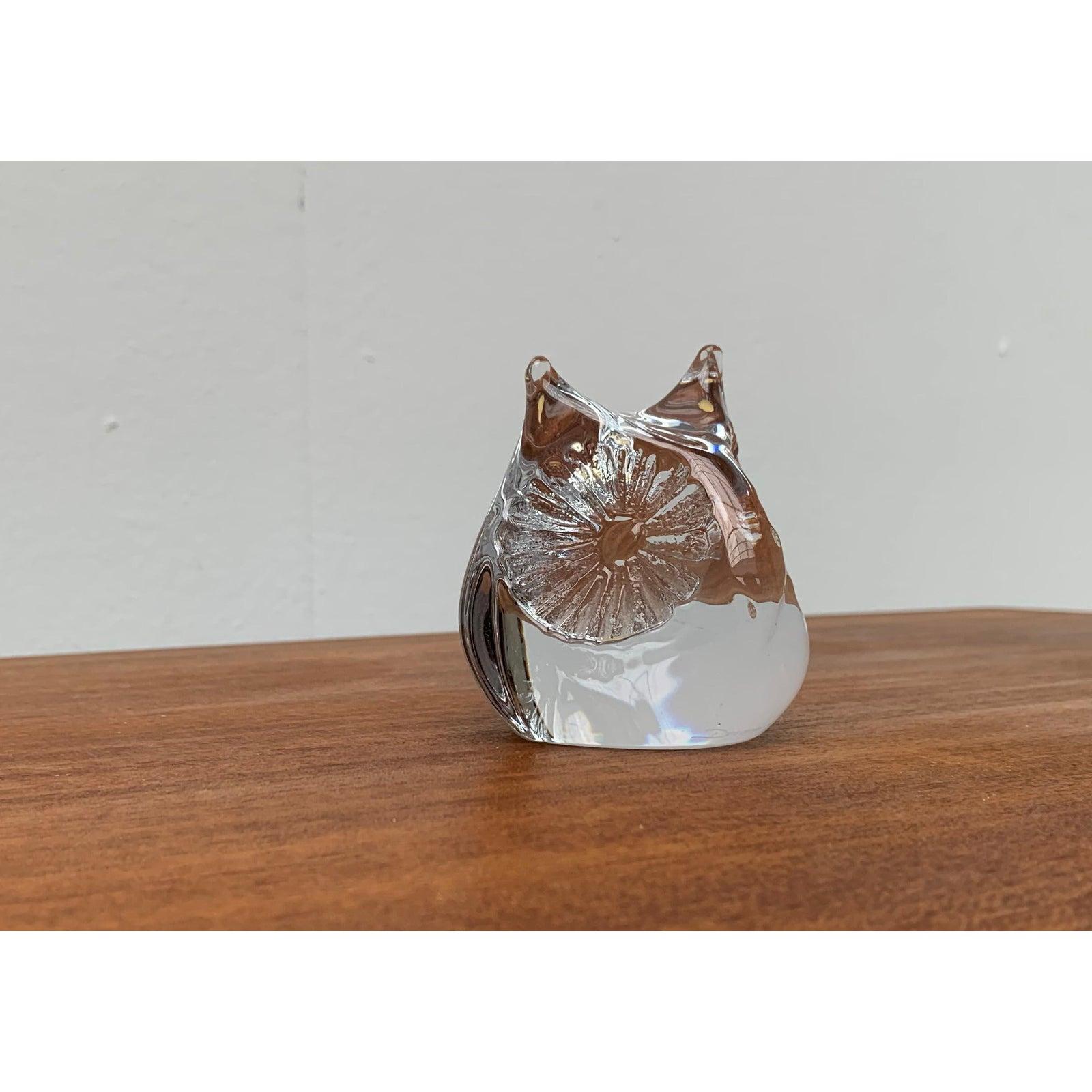 Scultura di gufo in vetro francese vintage di Daum, anni '70 in vendita 6
