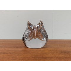 Vintage French Glass Owl Sculpture from Daum, 1970s