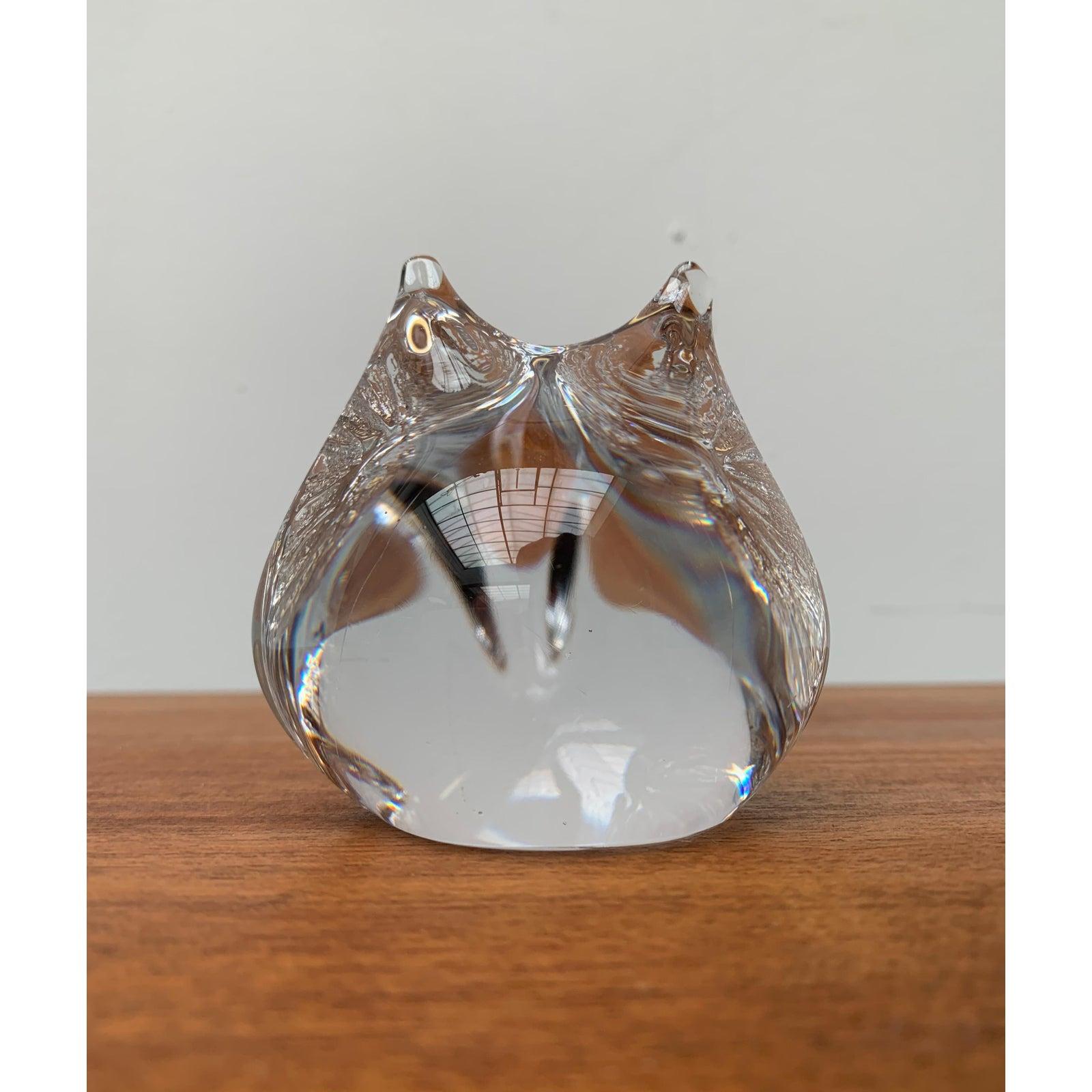 Scultura di gufo in vetro francese vintage di Daum, anni '70 in vendita 3
